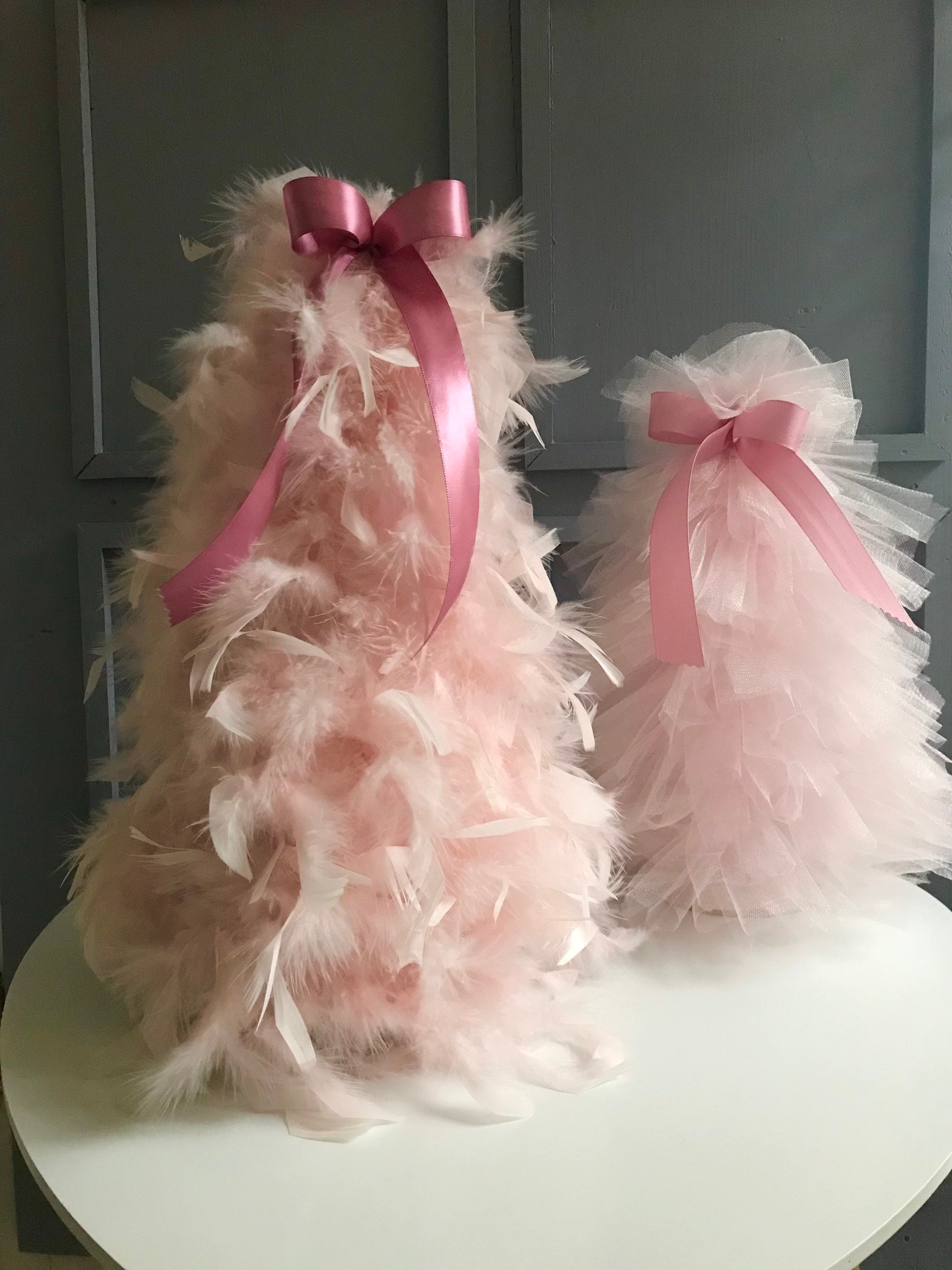 Blush Pink Feather Christmas Tree. Shabby Chic Fluffy Powder Etsy