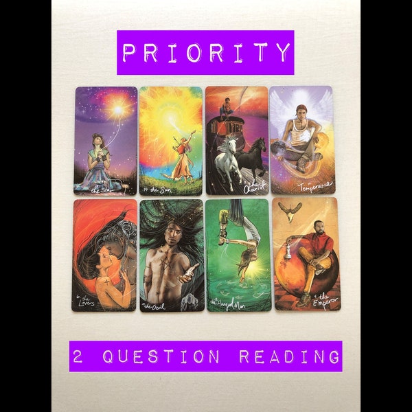 PRIORITY 2 Question In Depth Tarot Card Reading With 6 Cards, Same Day, Psychic, Clairvoyant, Within 24 Hour Fast Response