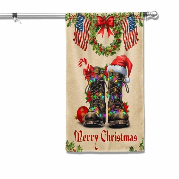 Discover Veteran Christmas Flag Military Boots Garden House Flag, Christmas Jesus Yard Decoration