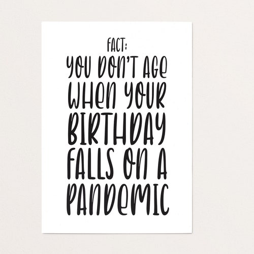 Birthday Quarantine Card Social Distancing Card Birthday Etsy