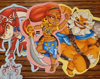 Legend of Zelda: BOTW, Hyrule Warriors and TOTK Stickers+pin!