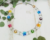 bunte Kette Regenbogen aus Glas und Acryl