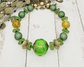 extravagante, üppige Statement Kette mit großen Kugeln, Muranoglas, Resin und Blumenscheiben