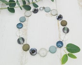 elegante Kette im Materialmix mit Perlmutt