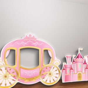 Princess Carriage Photo Prop Cutout, Enchanted Fairytale Set, Fairytale Carriage, Castle Cutout, Fairytale Decor, Princess Castle Backdrop