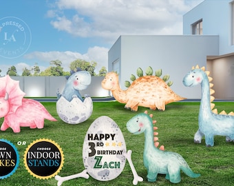 Dinosaur Birthday Party Backdrop Decorations, Dinosaur Yard Sign Set, Dinosaur Party Theme, Dinosaur Lawn Decor, Yard Card Birthday Decor