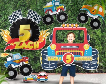 Monster Truck Printed Cutout, Monster Truck Photo Booth, Monster Truck Yard Sign, Big Wheels Prop, Truck theme party, Birthday Monster Truck