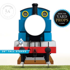 Blue Train Friends Birthday Party Cutouts, Personalized Birthday Signs
