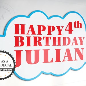 Blue Train Friends Birthday Party Cutouts, Personalized Birthday Signs