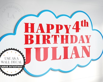 Happy Birthday Sign Cutout, Friends Welcome Signs, Train & Friends Birthday Party Signs, Birthday Signs, Friends Backdrop Name Sign