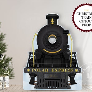 Polar Express Photo booth Cutout, Christmas Train Cutout, Christmas Train Yard Sign, Train Prop, Steam Locomotive Cutout, Steam Train Prop