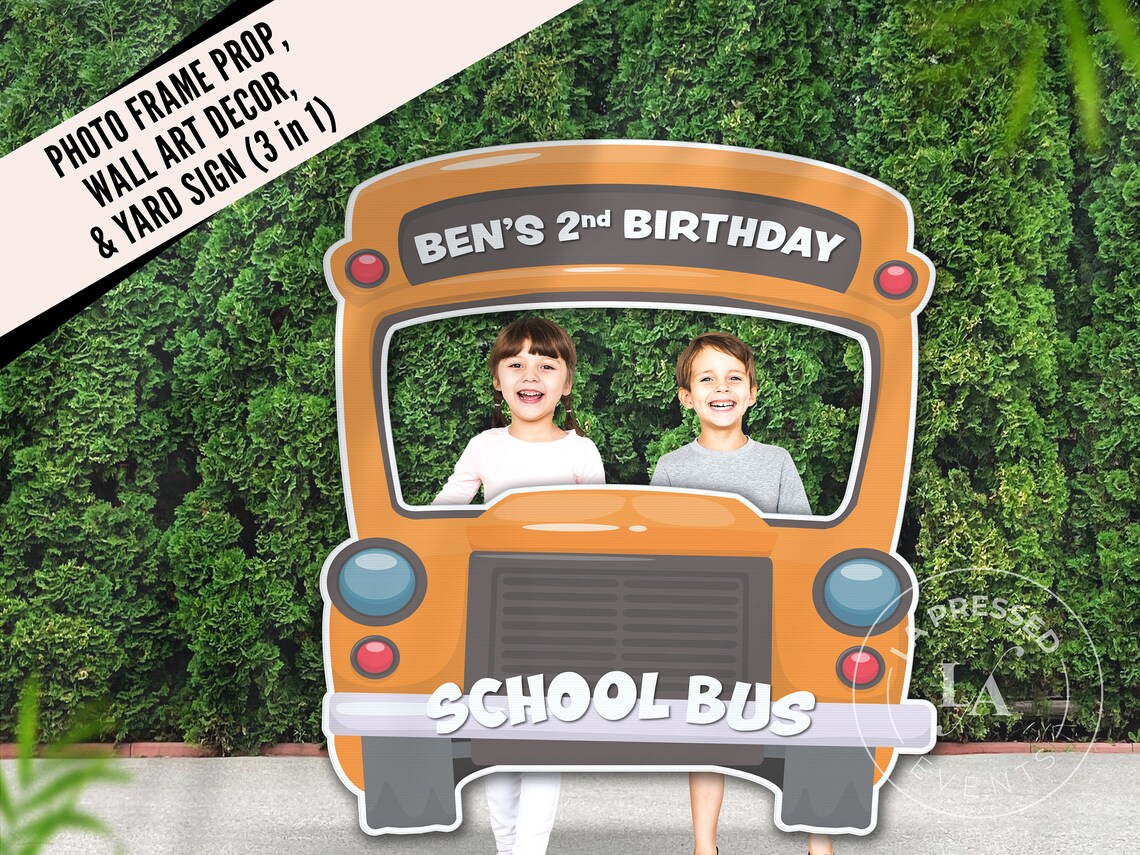 School Bus Photo Booth Frame School Bus Wall Art School Etsy