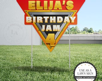 Birthday Party Monster Truck Personalized Name Sign, Personalized Name Sign, Monster Truck Wall Sign, Monster Truck Yard Sign, Birthday Sign