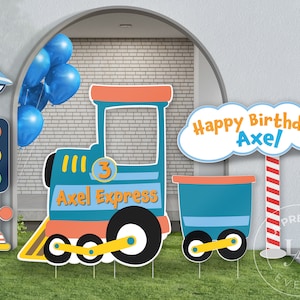 Train Photo Booth Frame, Train Wall Art, Train Yard Sign, Kids Party Decor, Train Themed Birthday, Train Party Decor, Chugga Chugga Two Two