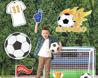 Soccer Printed Cutout, Soccer Fan Photo Booth, Soccer Ball Yard Sign, Big Ball Prop, Soccer Theme Party, Birthday Soccer Team