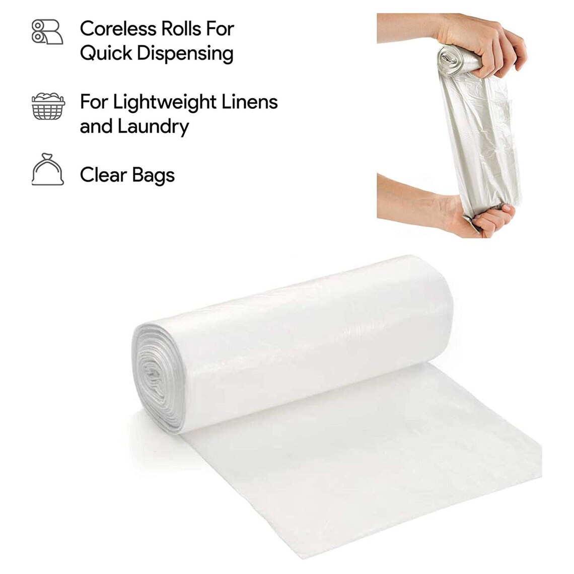 Netko Clear Plastic Garbage Bags 15 Gallon Waste Basket Bags Etsy