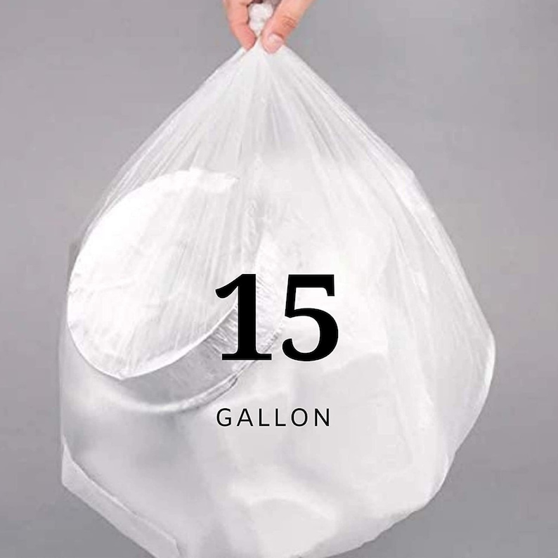 Netko Clear Plastic Garbage Bags 15 Gallon Waste Basket Bags Etsy