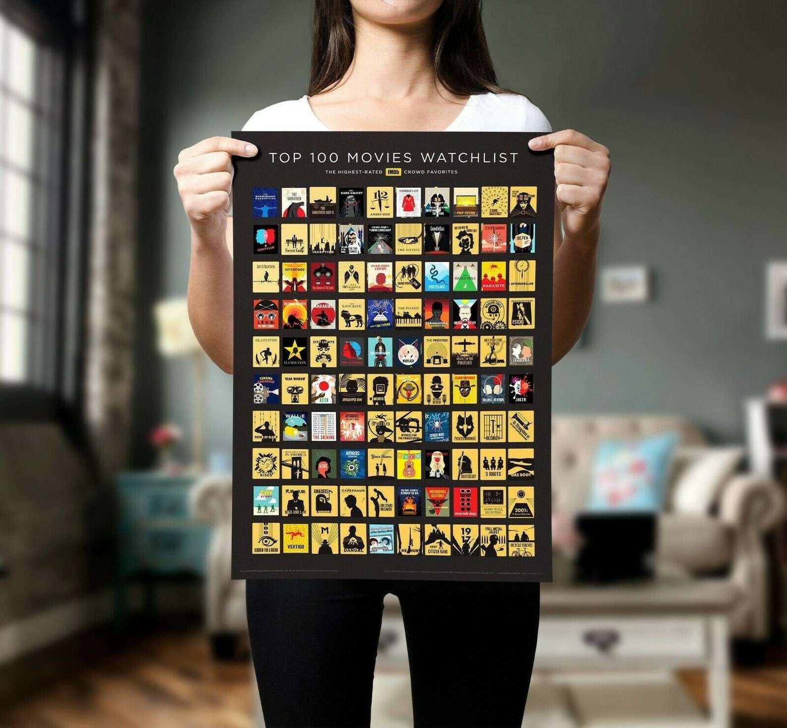 Official Imdb 100 Movies Poster Officialimdb Etsy Australia