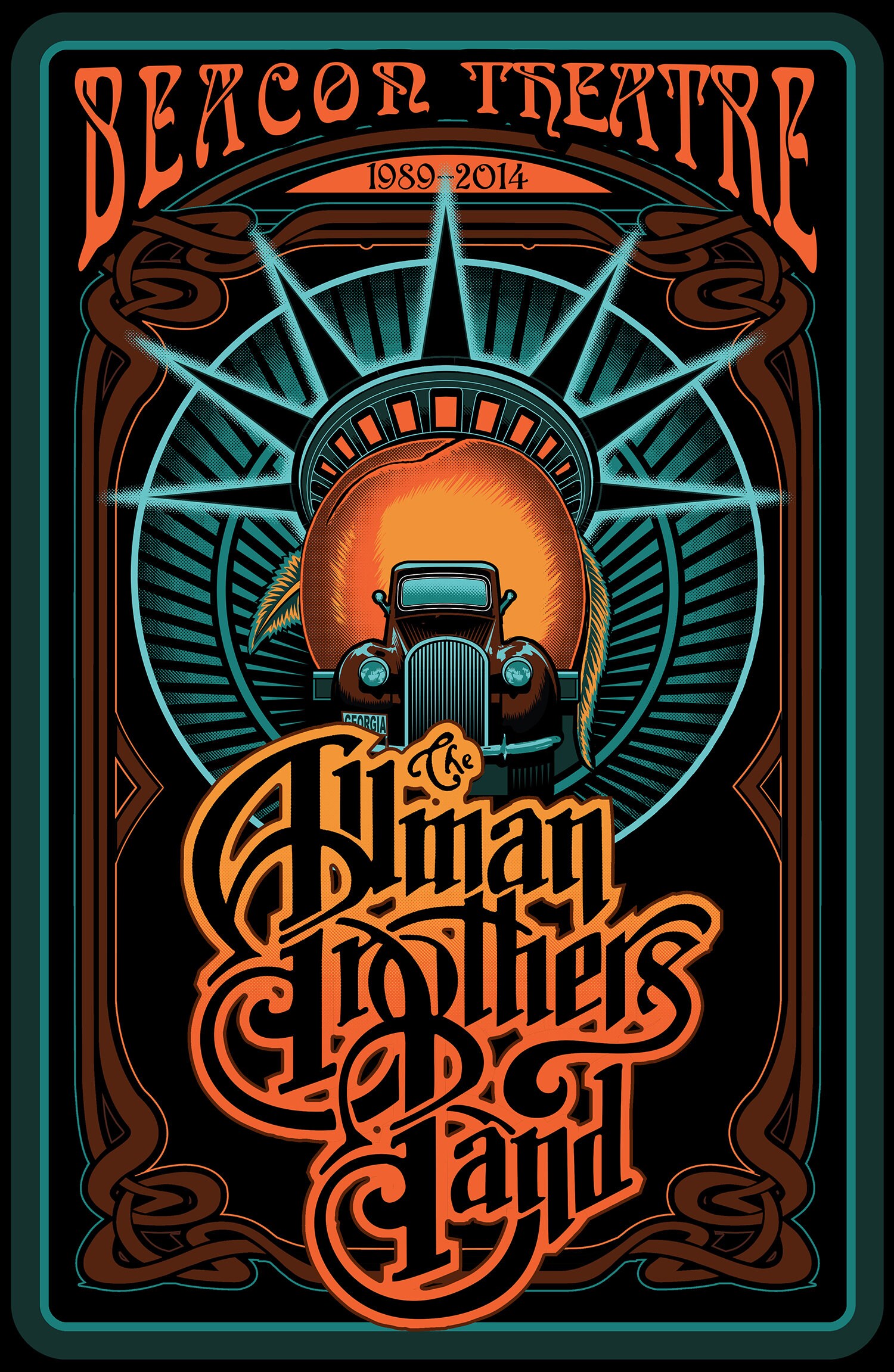 Allman Brothers Beacon Theater Poster Etsy