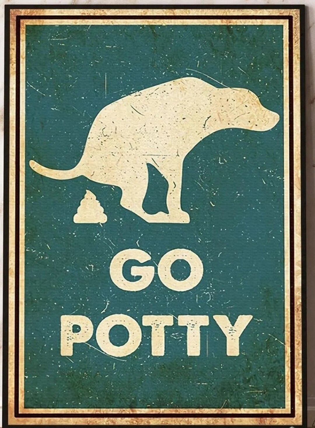 Funny Dog Go Potty Funny Bathroom Poster - Etsy