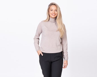 MERINO / WOOL SWEATER golf, Merino Wool Knitwear, Wool Winter Knitwear, minimalist style, natural fabric jerer