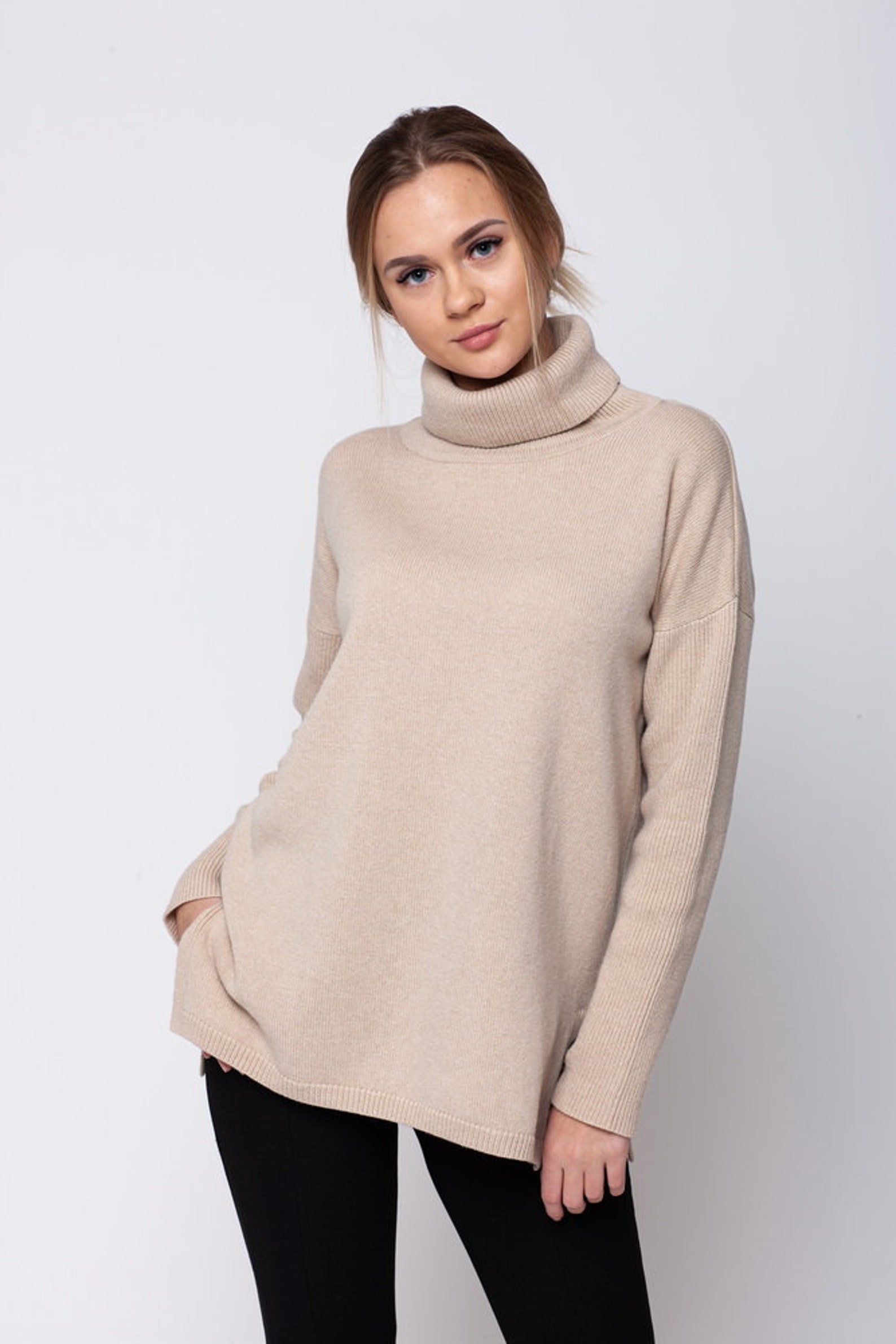 MERINO WOOL SWEATER Light Beige Sweater Merino Wool Etsy