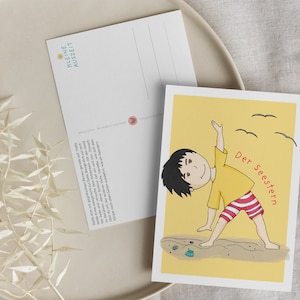 Postal com motivo de ioga / A estrela do mar / O triângulo / Postal infantil