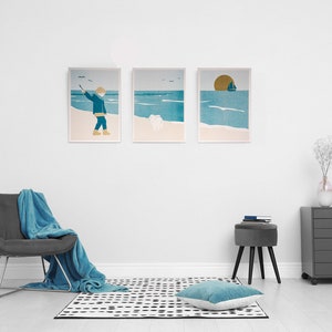 Serie di poster in tre parti "Tre volte il mare" / risografia / A5 / A3