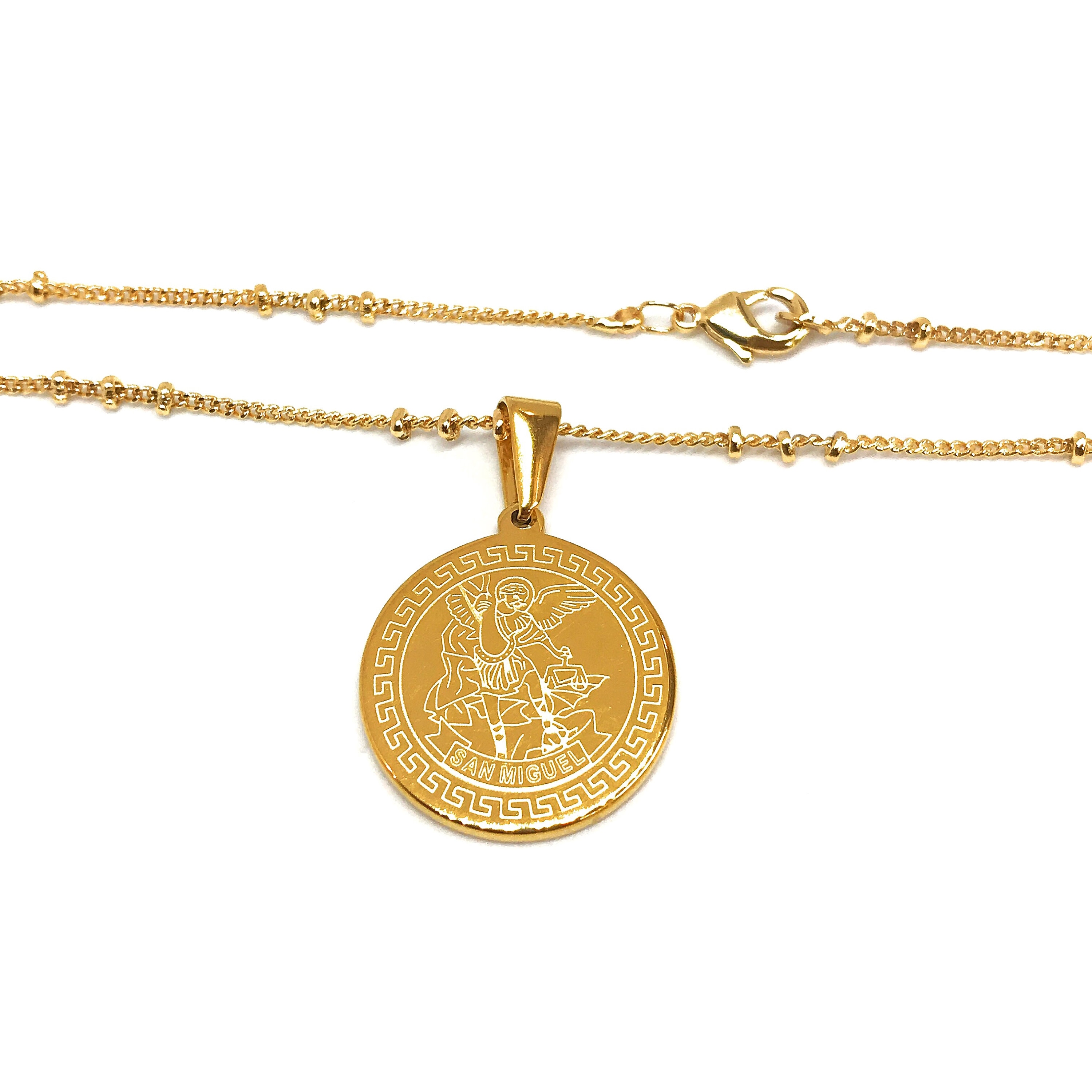 Set Of 3 Saint Michael & St. Christopher Double-Sided Medals - Gold/Silver Plated 1.2" Pendant