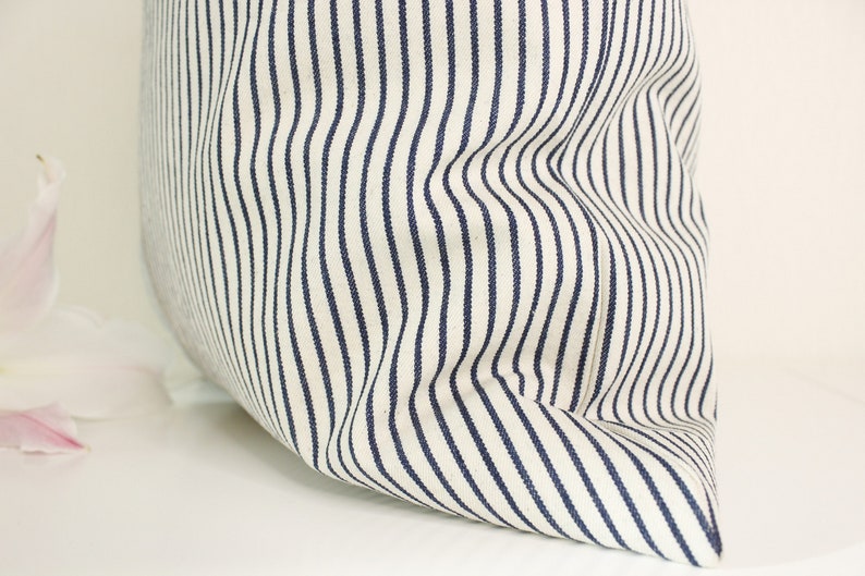 Pillow Sham With Buttons Striped Cushion Cover With Buttons 18x18 Linen Buttoned Pillow Cover Decorative Cushion Cover