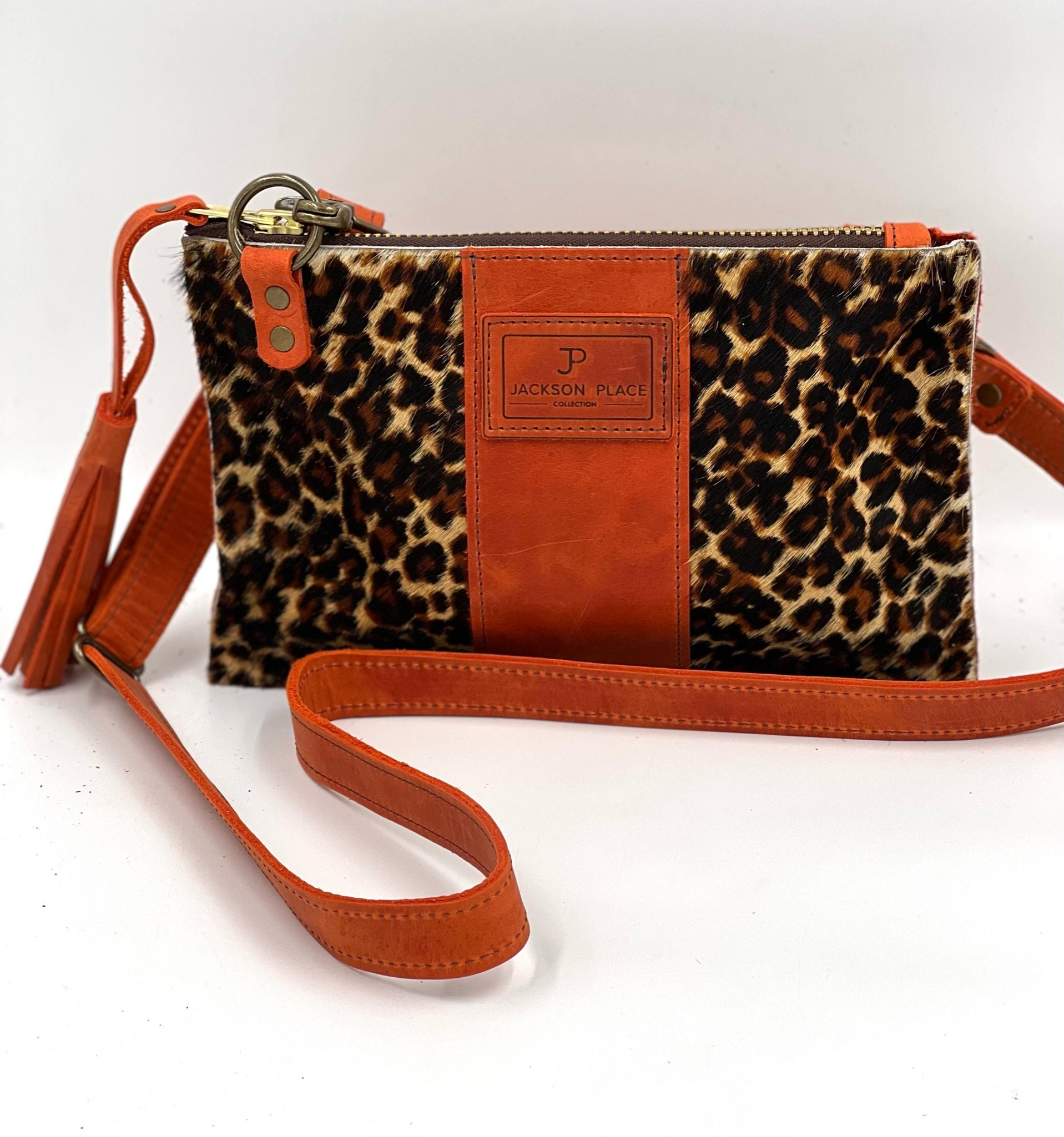Leopard print hide and leather wallet #L03 - Chase & Hide Pty Ltd