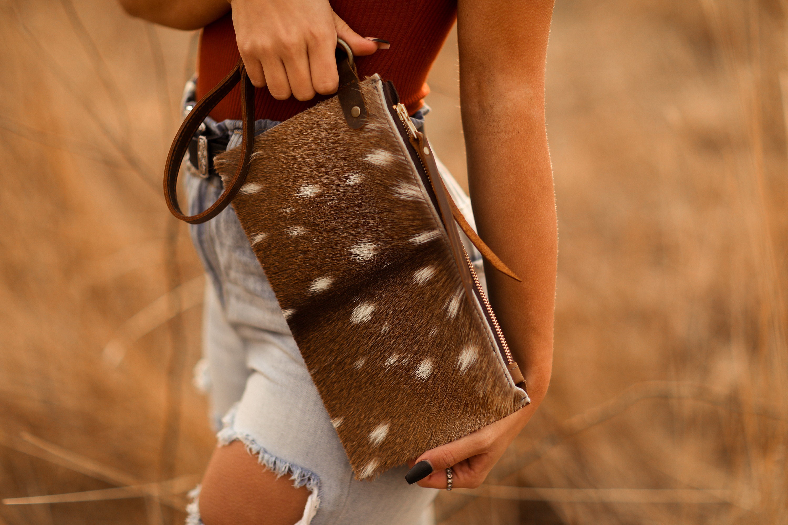 Jackson Place Collection Axis Deer Hair-on-hide Brown Small Leather Bucket  Bag Strap Purse Tote Handbag Cowhide Fur Gold Cow Tag Tassel - Etsy