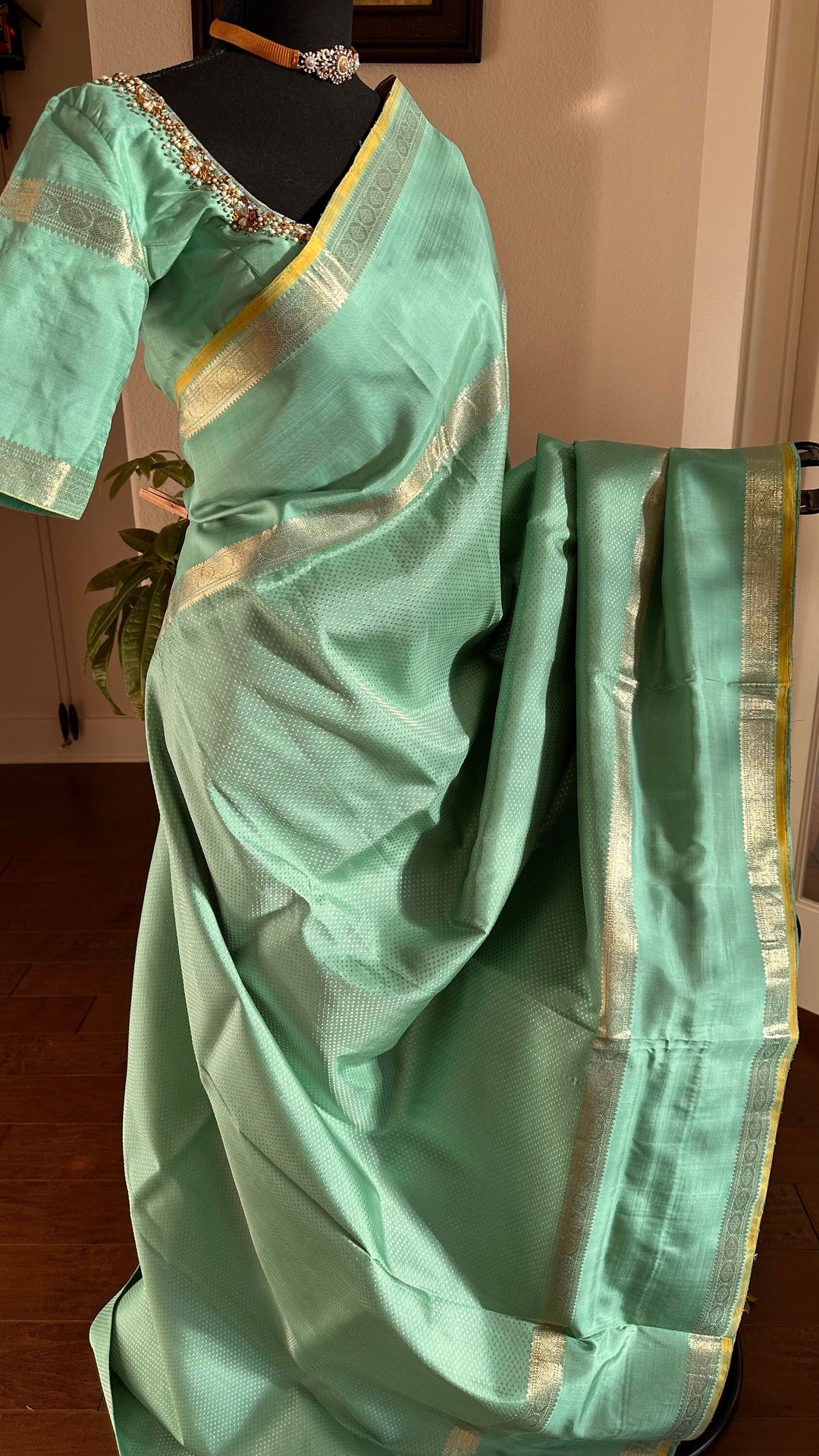 Pastel Green Kanchi Pattu Saree Online Shopping With Etsy