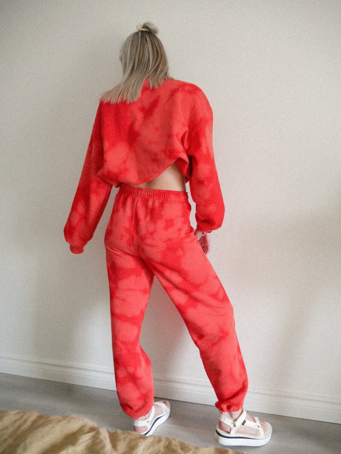 Red Tie Dye Sweatsuit / 2 Piece Sweatsuit Set / Bleach Etsy
