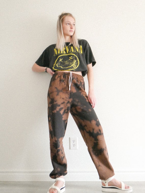 black bleached sweatpants