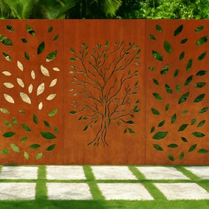 Custom Metal Privacy Screen: Tree of Life Panel, Outdoor Wall Art