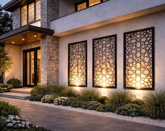 装飾コルテン鋼壁パネル - 幾何学的な建築デザイン