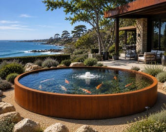 Corten Steel Reflecting Pond | 11 GA Koi Pond, NSF 61 Epoxy Lined Water Feature