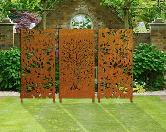 Custom Made Size - Outdoor Privacy Screen,  Metal Wall Art, Custom Metal Art, Large Metal Wall Sculpture.