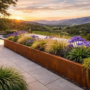 Jardinera de acero Corten personalizada: Jardinera elevada