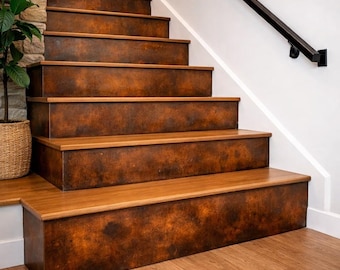 コルテン鋼階段蹴込み板 – モダンで素朴な階段の外装 – カスタム耐候性鋼デザイン