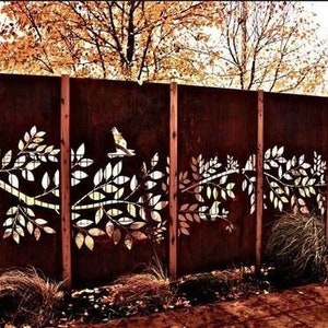 Custom Made Size - Outdoor Privacy Screen, Windy Tree Panel, Custom Metal Art, Large Metal Wall Sculpture.