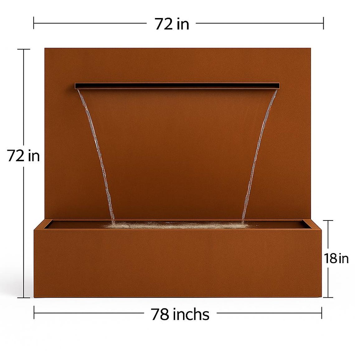 Rust Waterfall Modern Corten Steel Waterfall Fountain – Outdoor Rust Water Feature for ...