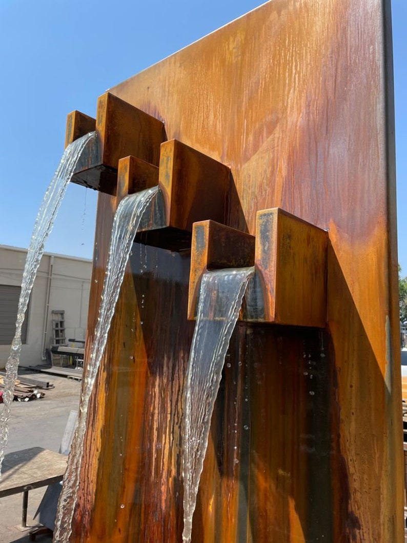 Custom Made Corten Steel Water Feature 4'x6' & Etsy