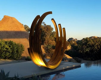 CUSTOM MADE, Garden Ring,  Sculpture, Orb Garden Sculpture, Garden Moongate, Rusty Corten Steel Moongate,  Arch Moongate