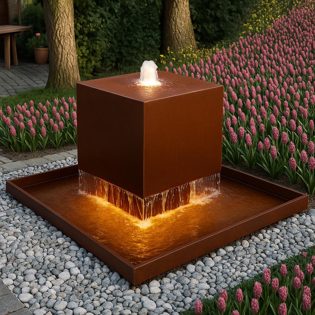 Modern Corten Steel Water Feature: 30