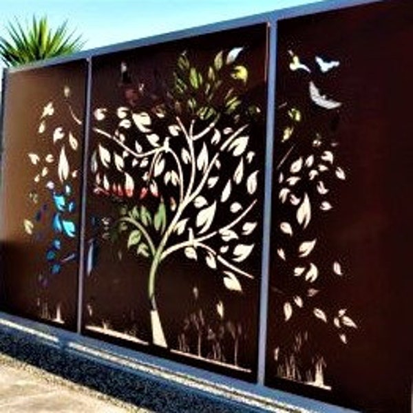 Custom Made Size - Outdoor Privacy Screen, Outdoor Privacy, Metal Wall Art, Panel, Gazebo, Custom Metal Art, Large Metal Wall Sculpture.