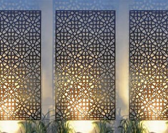 Custom Made Size - Outdoor Privacy Screen, Metal Wall Art, Panel, Gazebo, Custom Metal Art, Large Metal Wall Sculpture 14GA Corten Steel