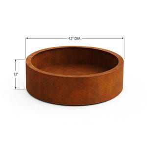 Modern Corten Steel Round Planters and Pots - Customizable Indoor and Outdoor Décor by H&P Building