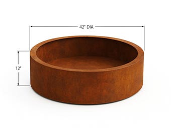 Modern Corten Steel Round Planter: Customizable Indoor Outdoor Decor